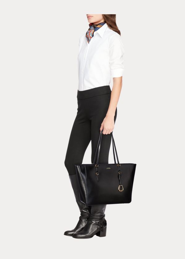 Ralph Lauren Saffiano Læder Shopper Černé | 3JSfltFE