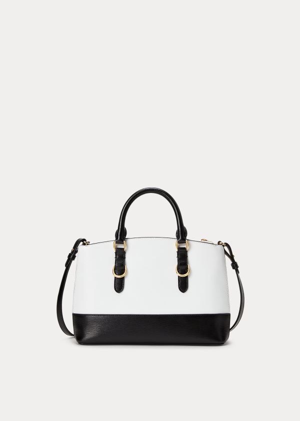 Ralph Lauren Saffiano Mini Læder Satchel Bílé Černé | Res2GkYT