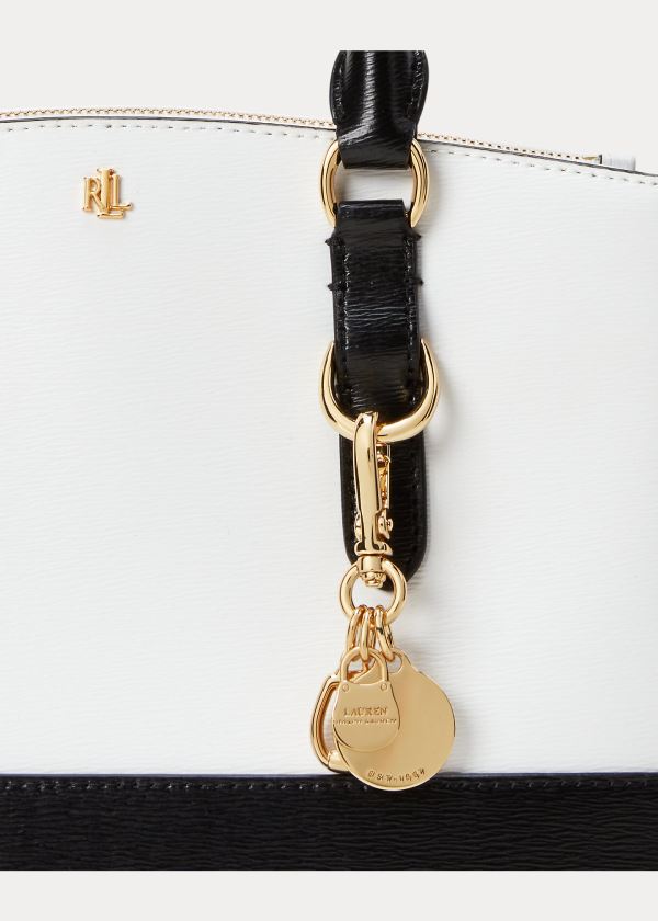 Ralph Lauren Saffiano Mini Læder Satchel Bílé Černé | Res2GkYT