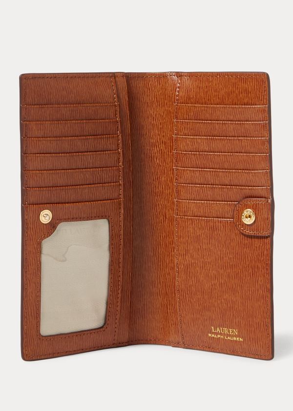 Ralph Lauren Saffiano Slim Læder Wallet Hnědé | j4QVriGj