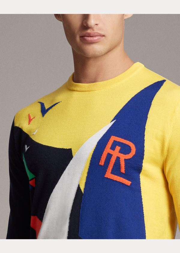 Ralph Lauren Sailboat Cashmere Svetrové Tmavě Blankyt Viacfarebný | UGp80qVi
