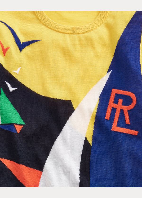 Ralph Lauren Sailboat Cashmere Svetrové Tmavě Blankyt Viacfarebný | UGp80qVi