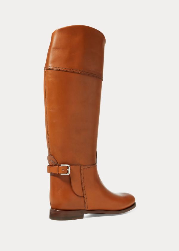 Ralph Lauren Sallen Calfskin Jezdectví Boot Hnědé | 8saVLyjO