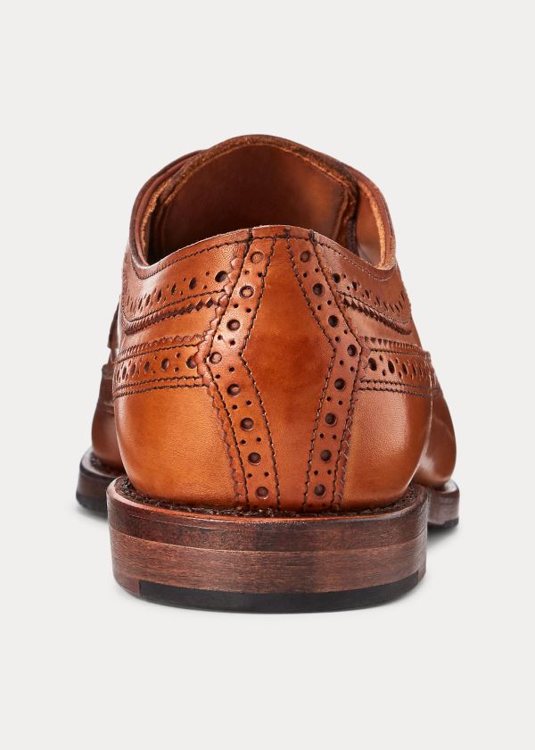 Ralph Lauren Sanderson Burnished Wingtip Hnědé | ZMSySvEb