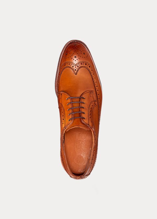 Ralph Lauren Sanderson Burnished Wingtip Hnědé | ZMSySvEb