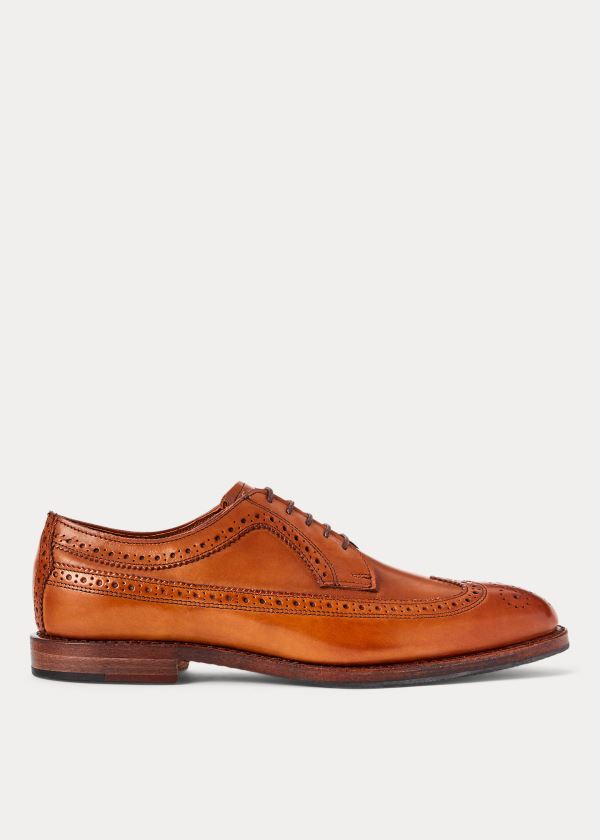 Ralph Lauren Sanderson Burnished Wingtip Hnědé | ZMSySvEb