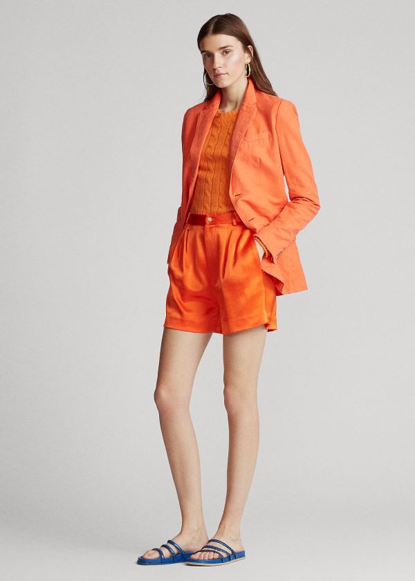 Ralph Lauren Satin Krátké Oranžové | oDHeejeT