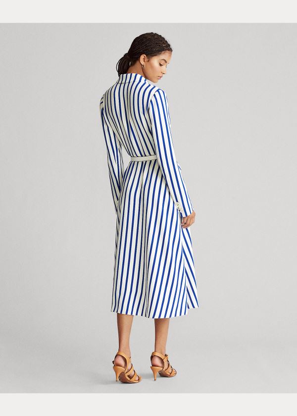 Ralph Lauren Satin Long-Sleeve Wrap Šaty Blankyt Bílé | UviIJ3Iq