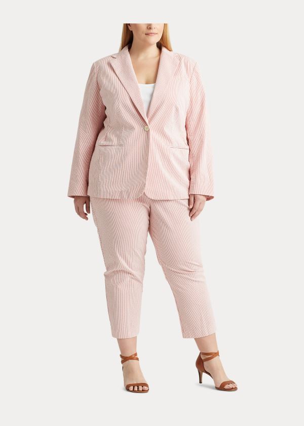 Ralph Lauren Seersucker Straight Pant Červené Bílé | wVFzBGrW