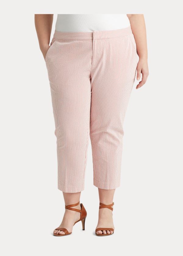 Ralph Lauren Seersucker Straight Pant Červené Bílé | wVFzBGrW