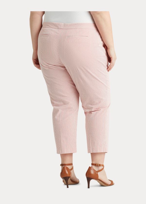 Ralph Lauren Seersucker Straight Pant Červené Bílé | wVFzBGrW