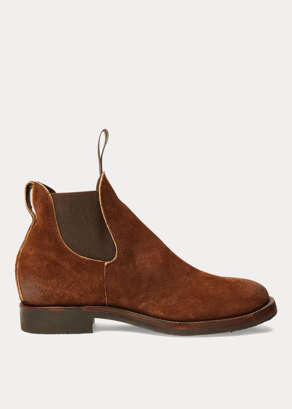 Ralph Lauren Semišové Chelsea Boot Hnědé | TYOuNnri