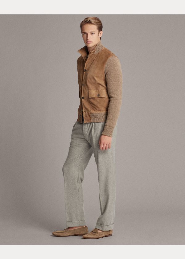Ralph Lauren Semišové-Front Cashmere Cardigan Hnědé | 6r6fZgvM