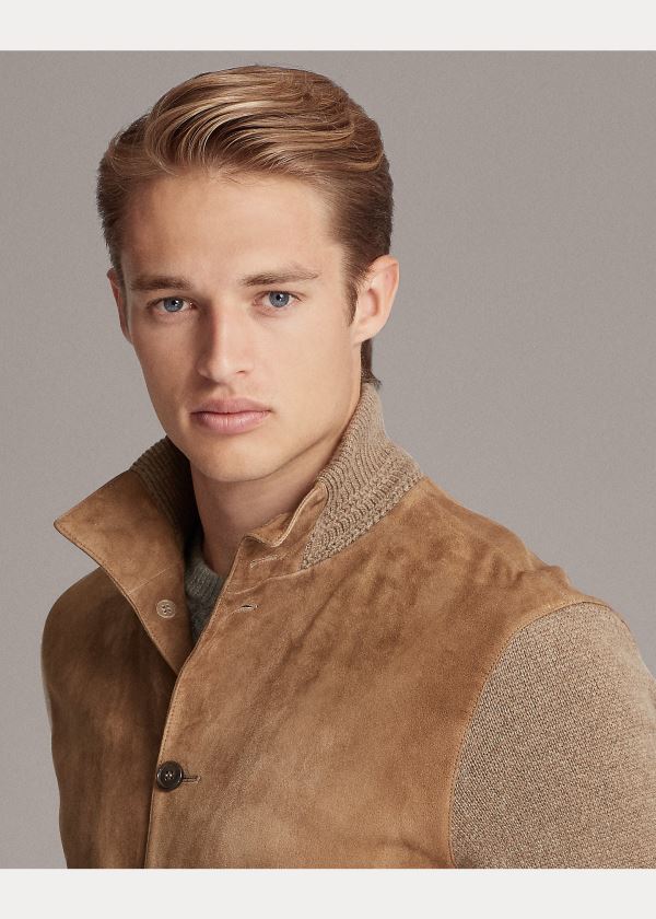Ralph Lauren Semišové-Front Cashmere Cardigan Hnědé | 6r6fZgvM