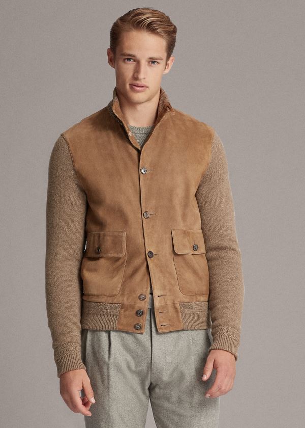 Ralph Lauren Semišové-Front Cashmere Cardigan Hnědé | 6r6fZgvM