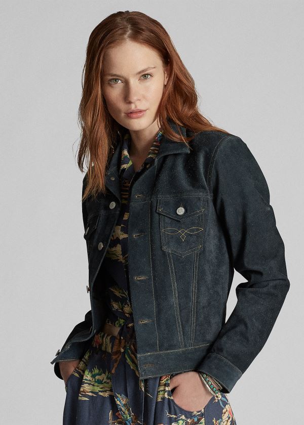 Ralph Lauren Semišové Jacket Indigo | yg1V0wn4
