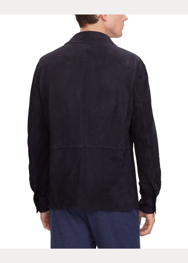 Ralph Lauren Semišové Jacket Tmavě Blankyt | 8o0OGdWH