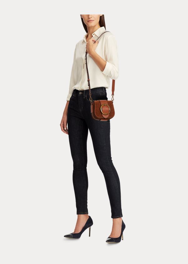 Ralph Lauren Semišové Mini Lennox Bag Hnědé Čokolády | wlfcv6CT