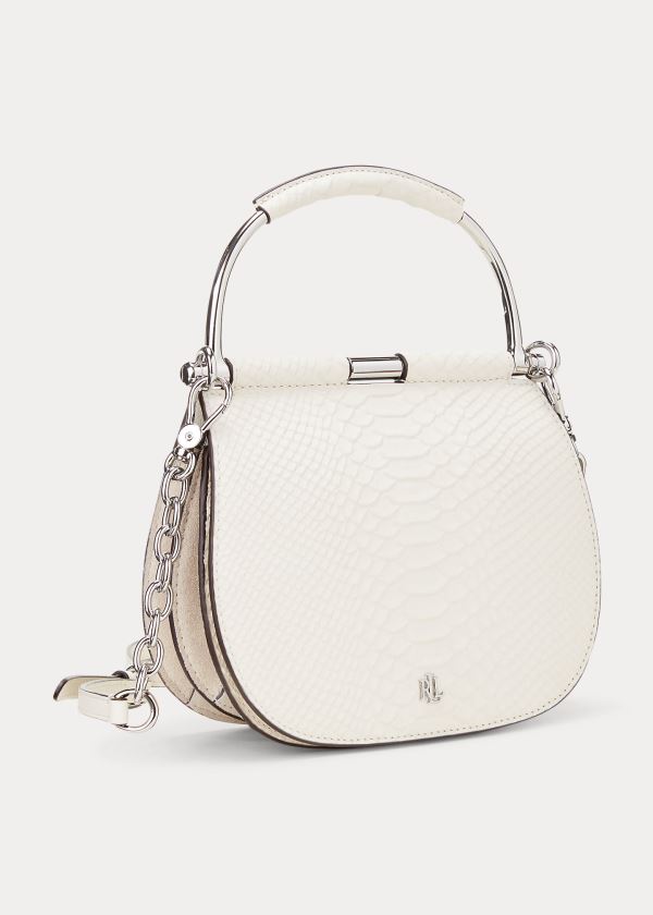 Ralph Lauren Semišové Mini Round Satchel Krém | Xt2yMmVW