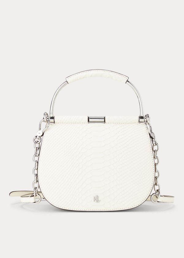 Ralph Lauren Semišové Mini Round Satchel Krém | Xt2yMmVW