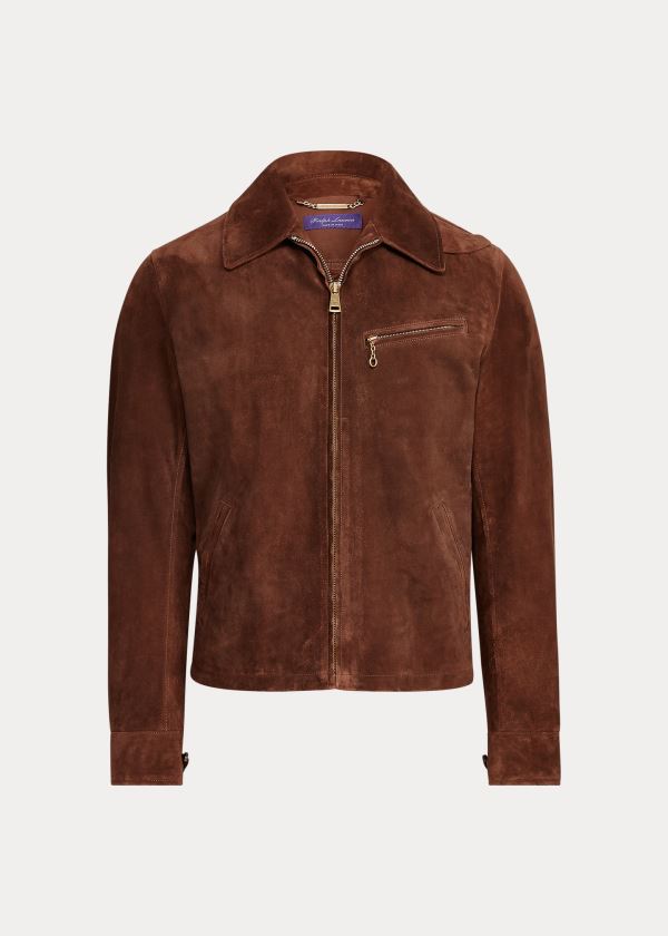 Ralph Lauren Semišové Newsboy Jacket Hnědé | ALcglPw7
