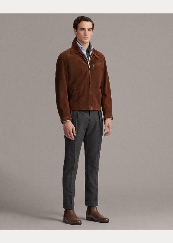 Ralph Lauren Semišové Newsboy Jacket Hnědé | ALcglPw7