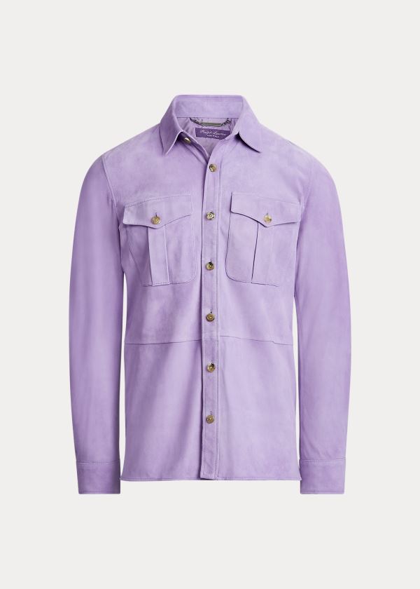 Ralph Lauren Semišové Overshirt Fialové | pzKdDgLG