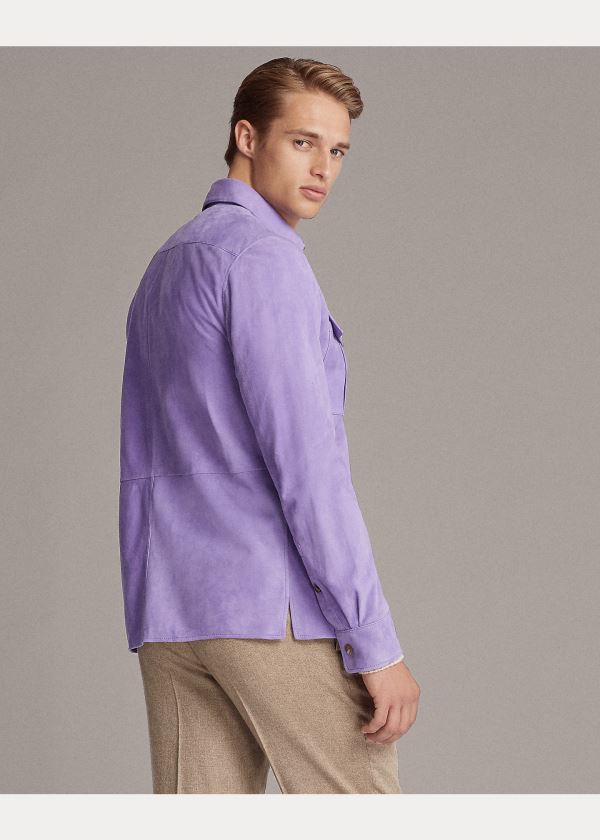 Ralph Lauren Semišové Overshirt Fialové | pzKdDgLG