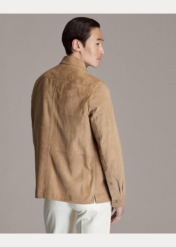 Ralph Lauren Semišové Overshirt Světle Hnědé | XPJgp5KG