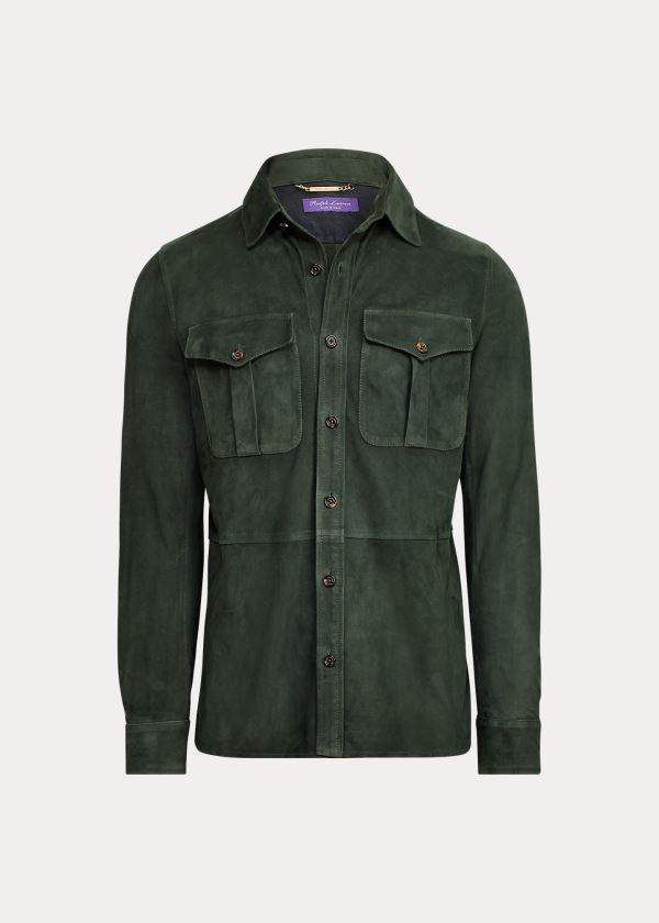 Ralph Lauren Semišové Overshirt Zelene | OyDwEHMA