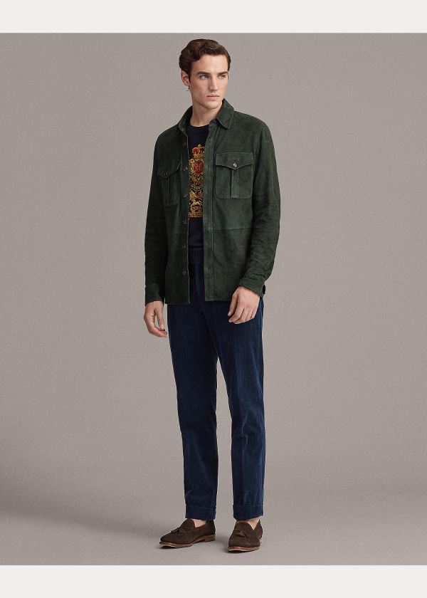 Ralph Lauren Semišové Overshirt Zelene | OyDwEHMA