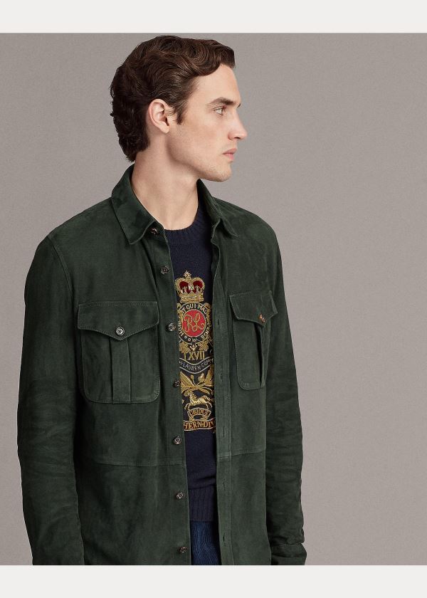 Ralph Lauren Semišové Overshirt Zelene | OyDwEHMA