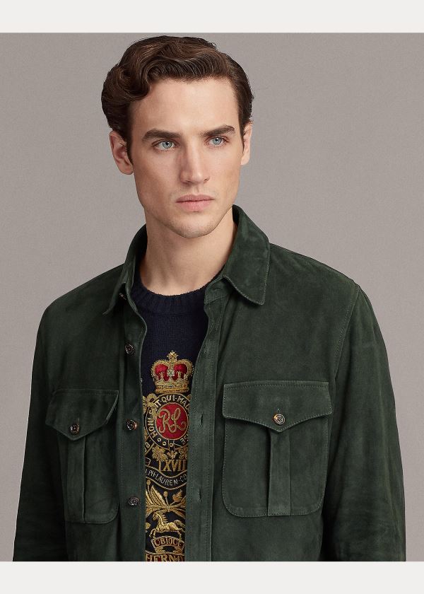 Ralph Lauren Semišové Overshirt Zelene | OyDwEHMA