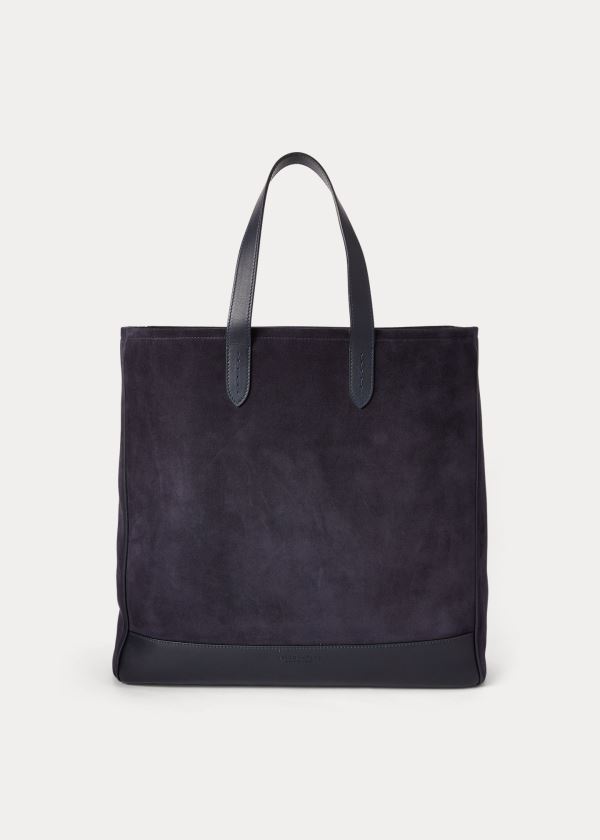 Ralph Lauren Semišové Polo Bear Tote Tmavě Blankyt | Qd6mcIwd