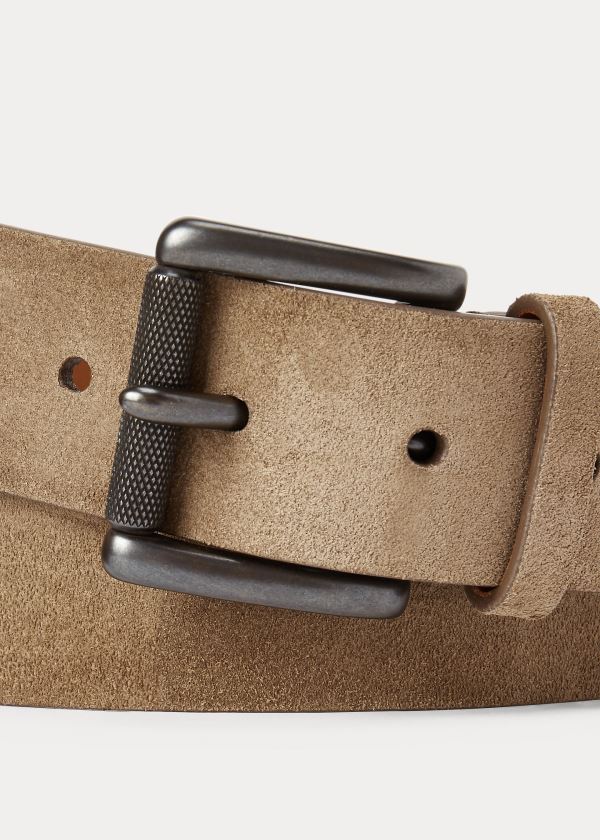 Ralph Lauren Semišové Roller-Přezkou Belt Hnědožlutý | 8DTITN53