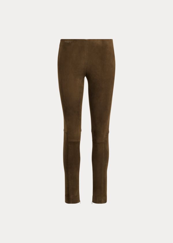 Ralph Lauren Semišové Skinny Pant Zelene | 2SpbKjT0