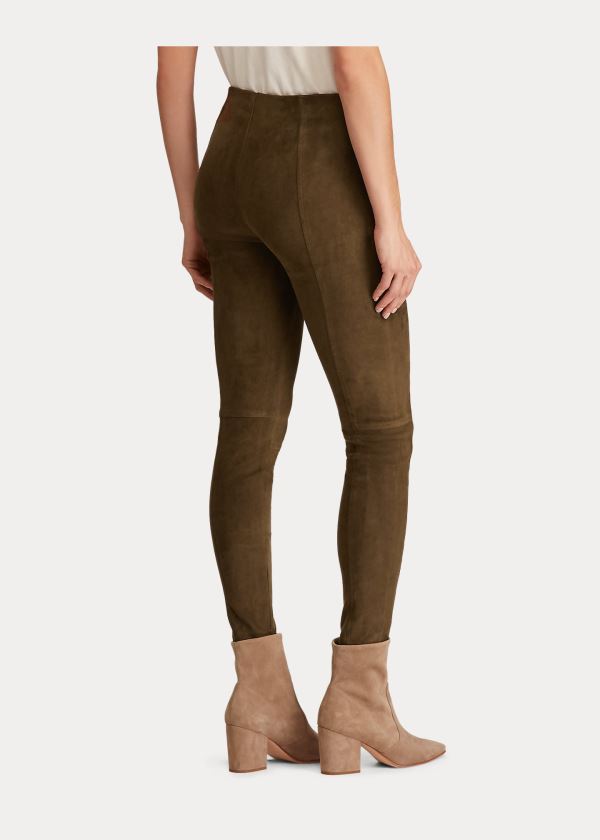 Ralph Lauren Semišové Skinny Pant Zelene | 2SpbKjT0
