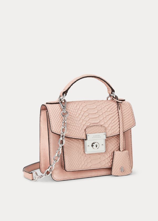 Ralph Lauren Semišové Small Satchel Růžové | BCRYgetX