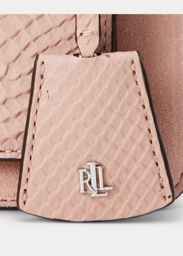 Ralph Lauren Semišové Small Satchel Růžové | BCRYgetX