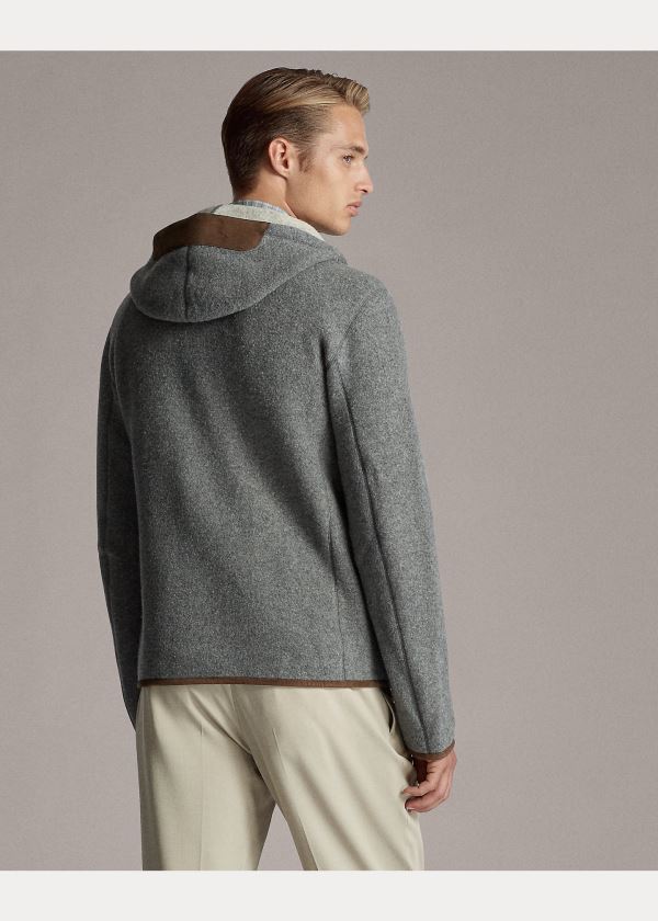 Ralph Lauren Semišové-Trim Full-Zip Hoodie Šedé Viacfarebný | 1rpMWle8