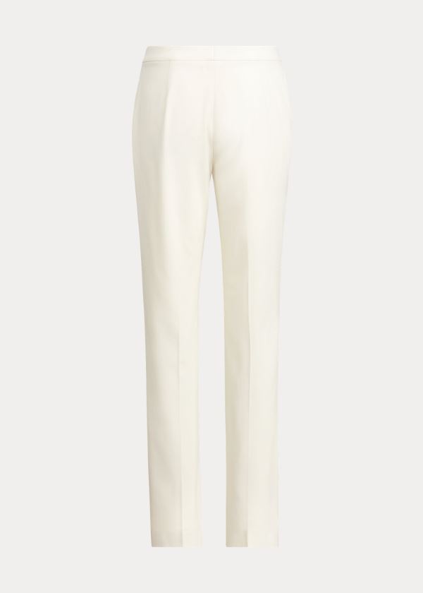 Ralph Lauren Seth Wool Crepe Pant Krém | CADniDOO