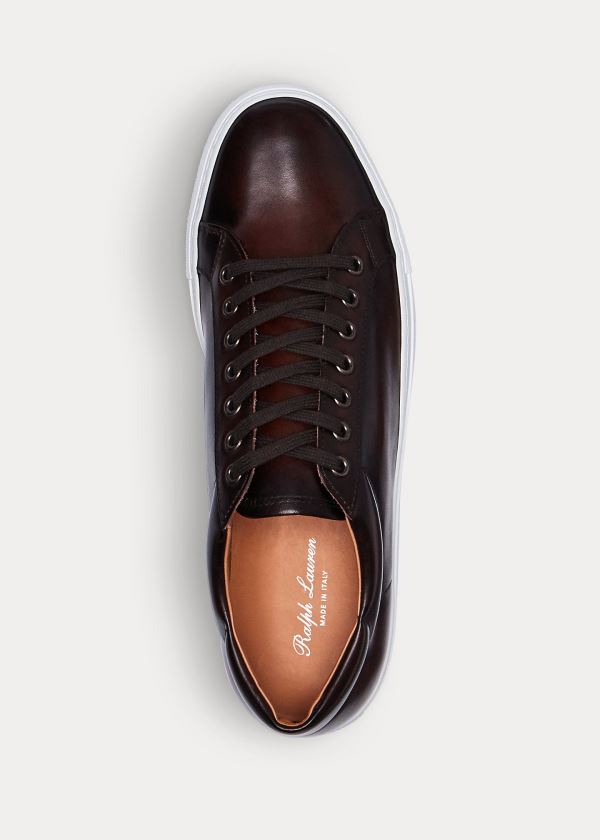 Ralph Lauren Severn Calfskin Sneakers Tmavě Hnědé | aEE7qCoV