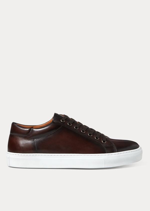 Ralph Lauren Severn Calfskin Sneakers Tmavě Hnědé | aEE7qCoV