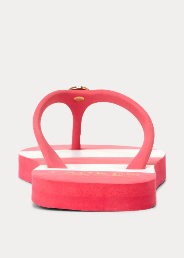 Ralph Lauren Shawna Striped Sandal Červené | 3z9iWgto