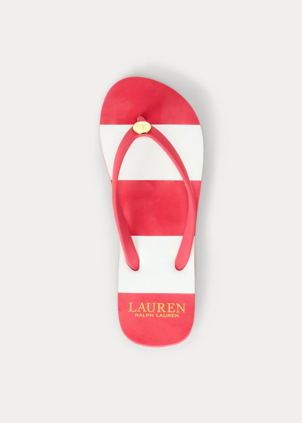 Ralph Lauren Shawna Striped Sandal Červené | 3z9iWgto