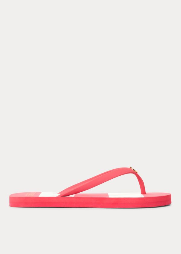Ralph Lauren Shawna Striped Sandal Červené | 3z9iWgto