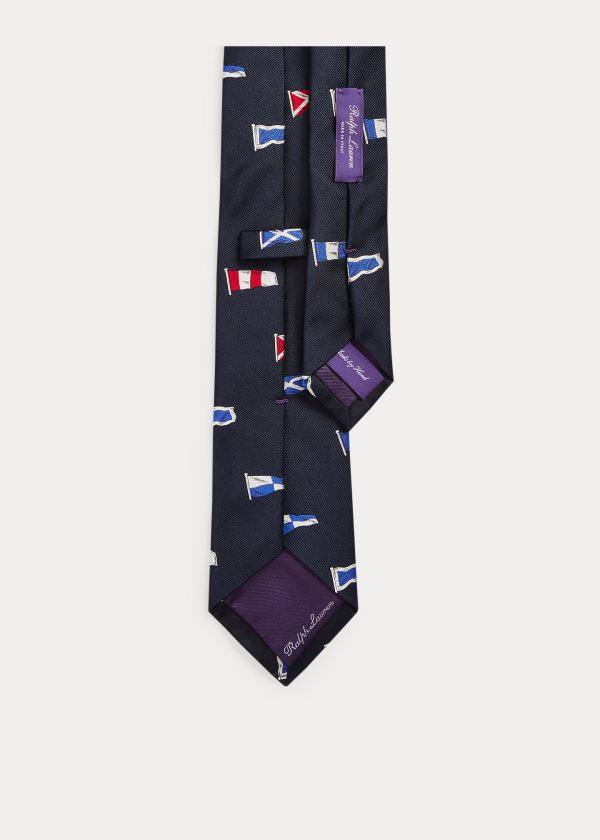 Ralph Lauren Signal Flags Silk Tie Tmavě Blankyt Královská Modrá Blankyt Červené | afrtCgSF