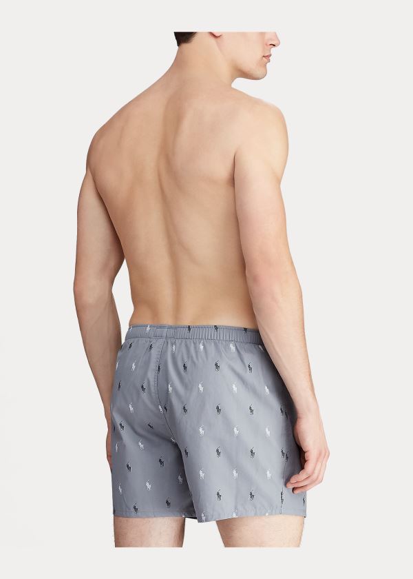Ralph Lauren Signature Pony Bavlněné Boxerské Šedé Černé Bílé | Mh7lWdeX