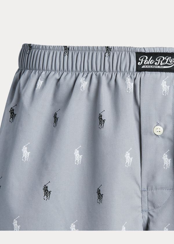 Ralph Lauren Signature Pony Bavlněné Boxerské Šedé Černé Bílé | Mh7lWdeX