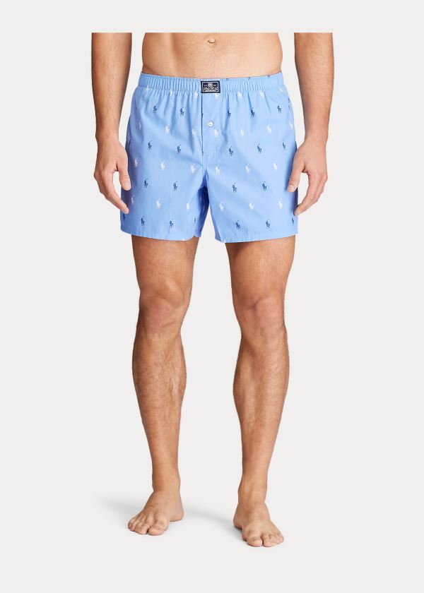 Ralph Lauren Signature Pony Bavlněné Boxerské Blankyt Bílé | PrPo0cH4